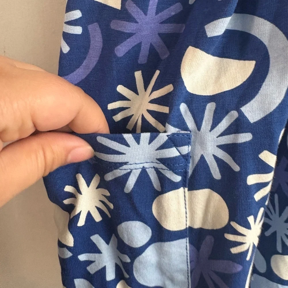 Hanna Andersson Blue and White Holiday Mixie Striped Dress